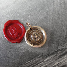 Load image into Gallery viewer, Phoenix Wax Seal Charm - Rise Again - antique wax seal jewelry pendant French motto I Suffer Alone - RQP Studio