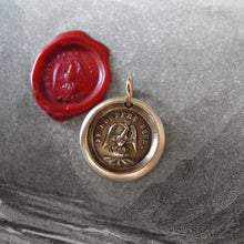 Load image into Gallery viewer, Phoenix Wax Seal Charm - Rise Again - antique wax seal jewelry pendant French motto I Suffer Alone - RQP Studio