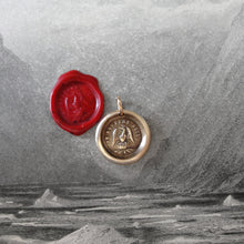 Load image into Gallery viewer, Phoenix Wax Seal Charm - Rise Again - antique wax seal jewelry pendant French motto I Suffer Alone - RQP Studio