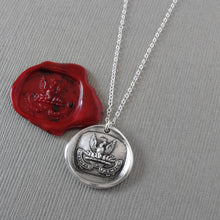 Load image into Gallery viewer, Phoenix Wax Seal Necklace - Courage And Its Reward Antique Silver Wax Seal Charm Jewelry