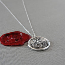 Load image into Gallery viewer, Phoenix Wax Seal Necklace - Courage And Its Reward Antique Silver Wax Seal Charm Jewelry