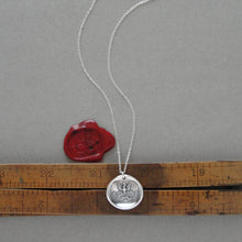 Load image into Gallery viewer, Phoenix Wax Seal Necklace - Courage And Its Reward Antique Silver Wax Seal Charm Jewelry