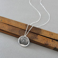 Load image into Gallery viewer, Phoenix Wax Seal Necklace - Courage And Its Reward Antique Silver Wax Seal Charm Jewelry