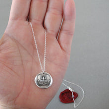 Load image into Gallery viewer, Phoenix Wax Seal Necklace - Courage And Its Reward Antique Silver Wax Seal Charm Jewelry