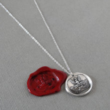 Load image into Gallery viewer, Phoenix Wax Seal Necklace - Courage And Its Reward Antique Silver Wax Seal Charm Jewelry