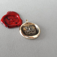 Load image into Gallery viewer, Courage And Its Reward - Wax Seal Pendant Phoenix Rising - Antique Bronze Wax Seal Charm Jewelry
