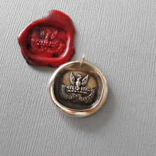 Load image into Gallery viewer, Courage And Its Reward - Wax Seal Pendant Phoenix Rising - Antique Bronze Wax Seal Charm Jewelry