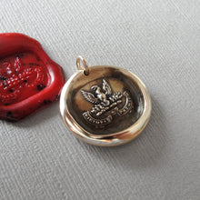 Load image into Gallery viewer, Courage And Its Reward - Wax Seal Pendant Phoenix Rising - Antique Bronze Wax Seal Charm Jewelry