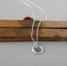 Load image into Gallery viewer, Keep Pushing - Wax Seal Necklace With Plough - Antique Silver Wax Seal Jewelry - Don't Give Up