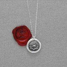 Load image into Gallery viewer, Keep Pushing - Wax Seal Necklace With Plough - Antique Silver Wax Seal Jewelry - Don't Give Up