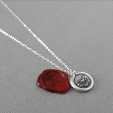 Load image into Gallery viewer, Keep Pushing - Wax Seal Necklace With Plough - Antique Silver Wax Seal Jewelry - Don't Give Up