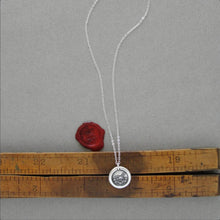 Load image into Gallery viewer, Keep Pushing - Wax Seal Necklace With Plough - Antique Silver Wax Seal Jewelry - Don't Give Up