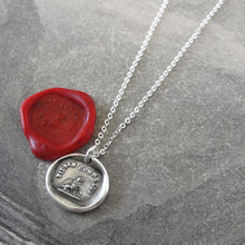 Load image into Gallery viewer, Lovable and Faithful - Silver Wax Seal Necklace with Poodle Dog - RQP Studio