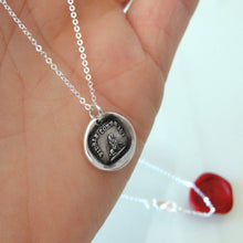 Load image into Gallery viewer, Lovable and Faithful - Silver Wax Seal Necklace with Poodle Dog - RQP Studio