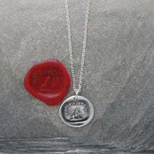 Load image into Gallery viewer, Lovable and Faithful - Silver Wax Seal Necklace with Poodle Dog - RQP Studio
