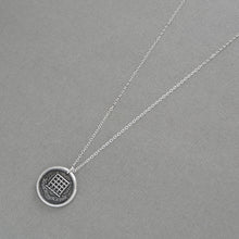 Load image into Gallery viewer, Protection Wax Seal Necklace Portcullis - Antique Silver Wax Seal Jewelry