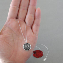 Load image into Gallery viewer, Protection Wax Seal Necklace Portcullis - Antique Silver Wax Seal Jewelry