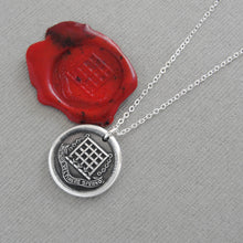 Load image into Gallery viewer, Protection Wax Seal Necklace Portcullis - Antique Silver Wax Seal Jewelry