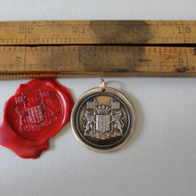 Load image into Gallery viewer, Rampant Lion Wax Seal Pendant - Courage Bravery Strength Antique Wax Seal Jewelry