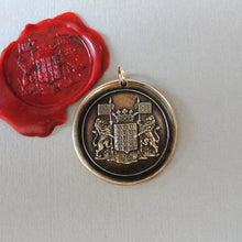 Load image into Gallery viewer, Rampant Lion Wax Seal Pendant - Courage Bravery Strength Antique Wax Seal Jewelry
