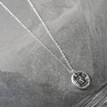 Load image into Gallery viewer, Silver Wax Seal Necklace Demi Lion Rampant - Courage Bravery Strength - RQP Studio
