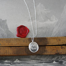 Load image into Gallery viewer, Raven Wax Seal Necklace In Silver - Knowledge Thought and Mind - RQP Studio