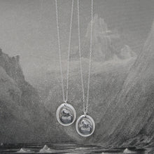 Load image into Gallery viewer, Raven Wax Seal Necklace In Silver - Knowledge Thought and Mind - RQP Studio
