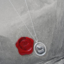 Load image into Gallery viewer, Raven Wax Seal Necklace In Silver - Knowledge Thought and Mind - RQP Studio