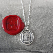 Load image into Gallery viewer, Bend, Never Break - Silver Wax Seal Necklace Bulrush Reed - RQP Studio