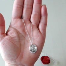Load image into Gallery viewer, Bend, Never Break - Silver Wax Seal Necklace Bulrush Reed - RQP Studio