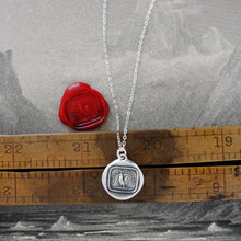 Load image into Gallery viewer, Silver Rooster Wax Seal Necklace - Always Be Faithful - Vigilance Courage - RQP Studio