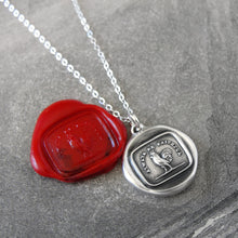 Load image into Gallery viewer, Silver Rooster Wax Seal Necklace - Always Be Faithful - Vigilance Courage - RQP Studio