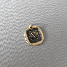 Load image into Gallery viewer, Scissors Wax Seal Pendant - We Part To Meet Again - Bronze Wax Seal Jewelry