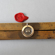 Load image into Gallery viewer, Hearts Connected Wax Seal Charm - antique wax seal jewelry - Across the Miles motto Separated But Not Disunited