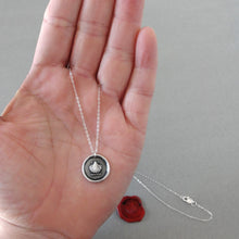 Load image into Gallery viewer, Shell Wax Seal Necklace - Antique Silver Escallop Wax Seal Jewelry Traveler Voyager