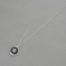Load image into Gallery viewer, Shell Wax Seal Necklace - Antique Silver Escallop Wax Seal Jewelry Traveler Voyager