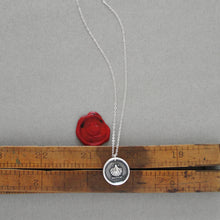 Load image into Gallery viewer, Shell Wax Seal Necklace - Antique Silver Escallop Wax Seal Jewelry Traveler Voyager