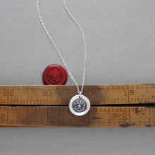 Load image into Gallery viewer, Great Things From Small - Wax Seal Necklace Sky's The Limit - Antique Silver Wax Seal Jewelry
