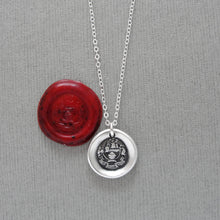 Load image into Gallery viewer, Great Things From Small - Wax Seal Necklace Sky's The Limit - Antique Silver Wax Seal Jewelry