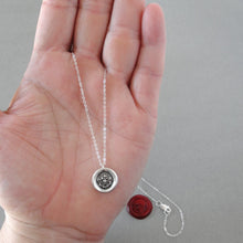 Load image into Gallery viewer, Great Things From Small - Wax Seal Necklace Sky's The Limit - Antique Silver Wax Seal Jewelry