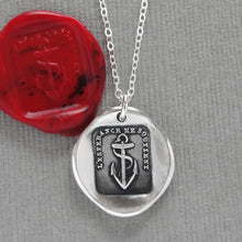 Load image into Gallery viewer, Hope Sustains Me - Anchor Wax Seal Necklace - Antique Silver Wax Seal Jewelry