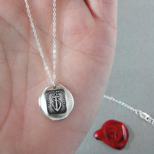 Load image into Gallery viewer, Hope Sustains Me - Anchor Wax Seal Necklace - Antique Silver Wax Seal Jewelry