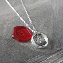 Load image into Gallery viewer, My Goal Aim High - Silver Arrow Wax Seal Necklace