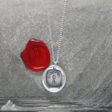 Load image into Gallery viewer, My Goal Aim High - Silver Arrow Wax Seal Necklace
