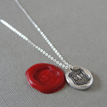 Load image into Gallery viewer, Silver Bee Wax Seal Necklace - We May Be Happy Yet - Antique Wax Seal Jewelry