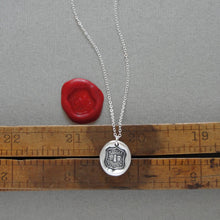 Load image into Gallery viewer, Silver Bee Wax Seal Necklace - We May Be Happy Yet - Antique Wax Seal Jewelry