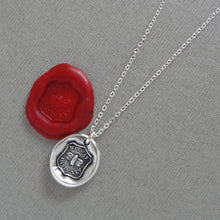 Load image into Gallery viewer, Silver Bee Wax Seal Necklace - We May Be Happy Yet - Antique Wax Seal Jewelry
