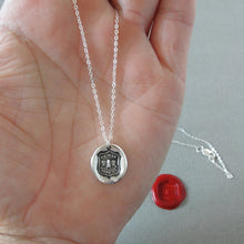 Load image into Gallery viewer, Silver Bee Wax Seal Necklace - We May Be Happy Yet - Antique Wax Seal Jewelry