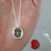Load image into Gallery viewer, Silver Bee Wax Seal Necklace - We May Be Happy Yet - Antique Wax Seal Jewelry