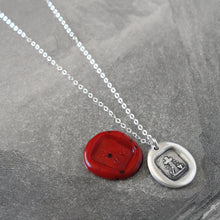 Load image into Gallery viewer, Faith Hope Love - Silver Wax Seal Necklace With Heart Cross Anchor